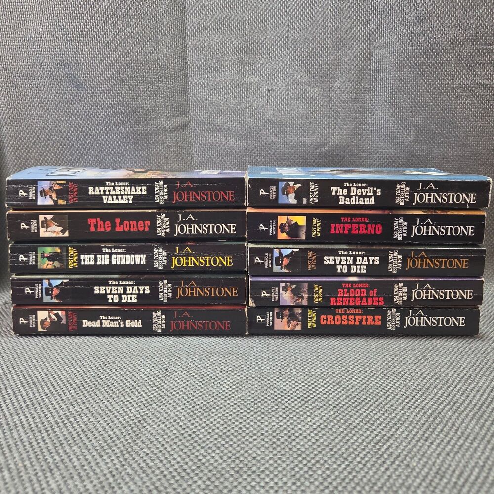 Lot of 10 J.A. Johnstone The Loner Western Paperbacks - Pinnacle Series Lot